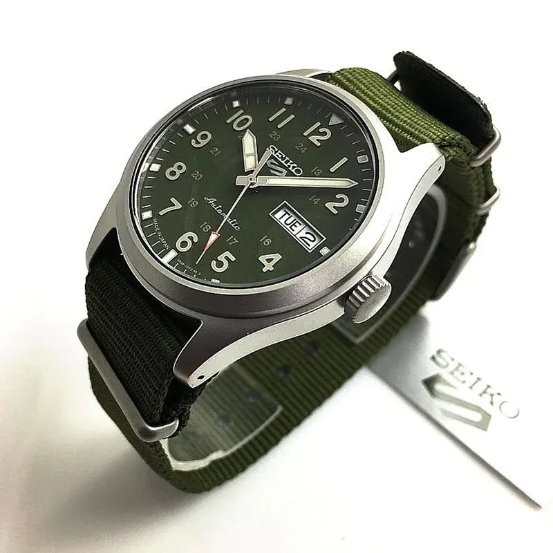 Seiko 5 Sports Field Green Dial Automatic Nylon Watch- SRPG33